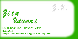 zita udvari business card